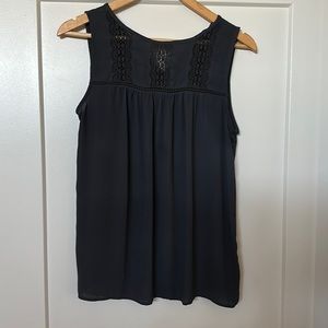 LOFT | dark blue/grey blouse, small